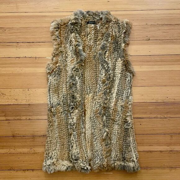 Love Token rabbit fur sleeveless vest. Size M. - Picture 1 of 16